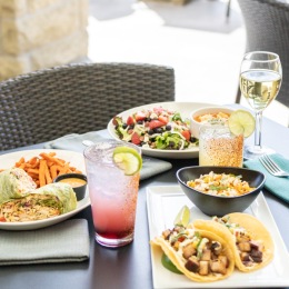 table of food at Black Walnut Cafe