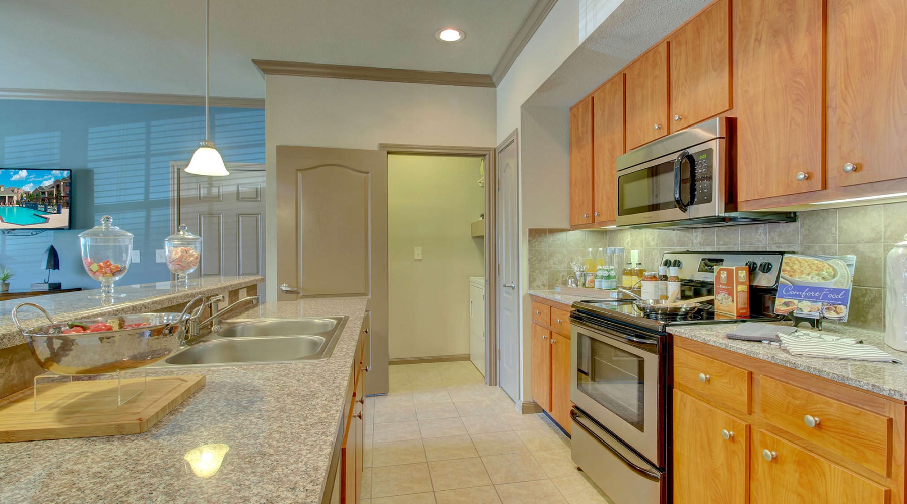 kitchen with under cabinet lighting
